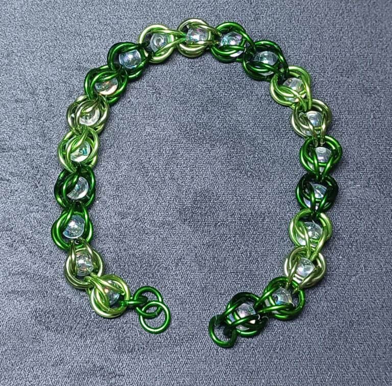 Green ombre captive bead - handmade by Manatee Maille