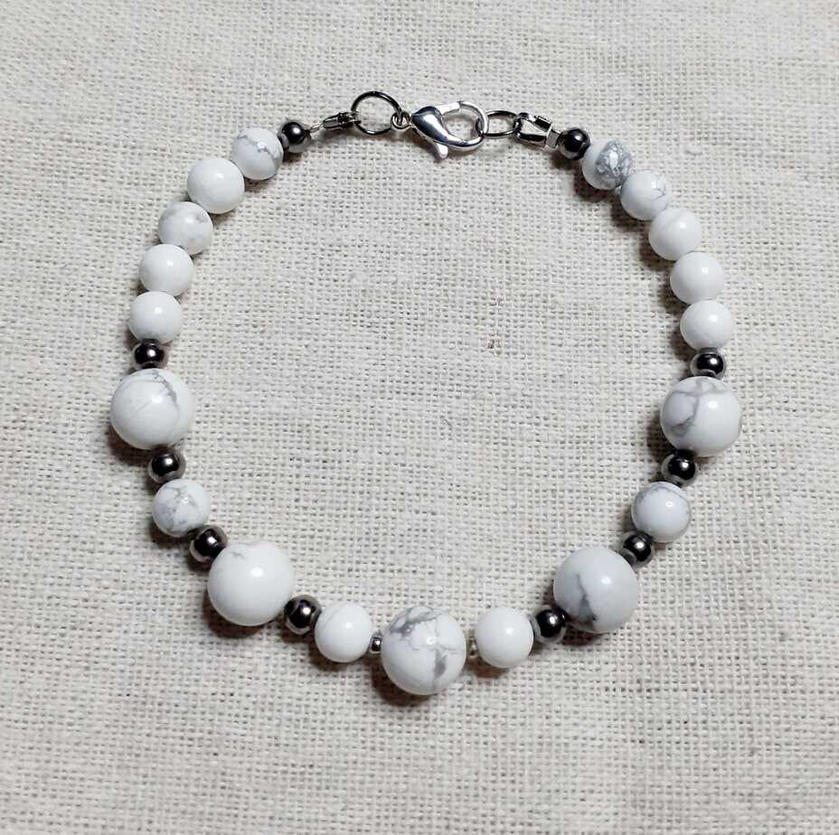 Howlite Assorted Style Bracelets (choose from) - handmade by Quiet Space Arts (view 2)