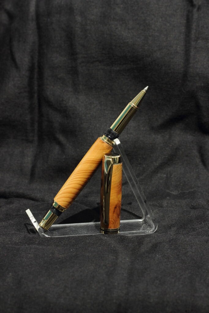 Yew wood pen hand-turned in Isle of Mull