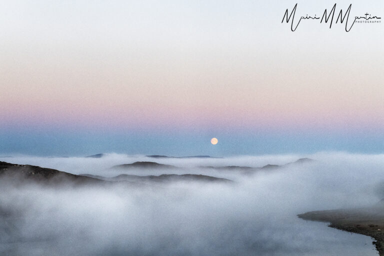Setting Hebridean Moon - handmade by Mairi M Martin Hebrides Photography