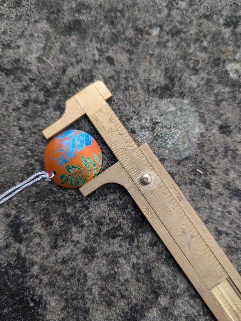 Orange Cuillin Wildflower Pendant - handmade by Lus Na Cuillin (view 3)
