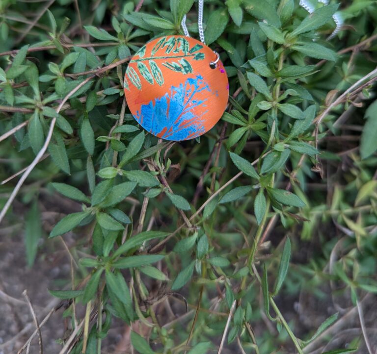 Orange Cuillin Wildflower Pendant - handmade by Lus Na Cuillin