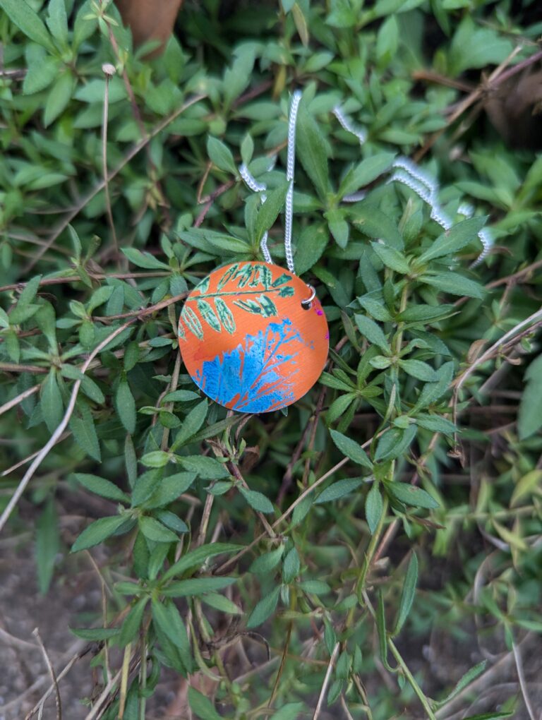 Orange Cuillin Wildflower Pendant - handmade by Lus Na Cuillin (view 5)