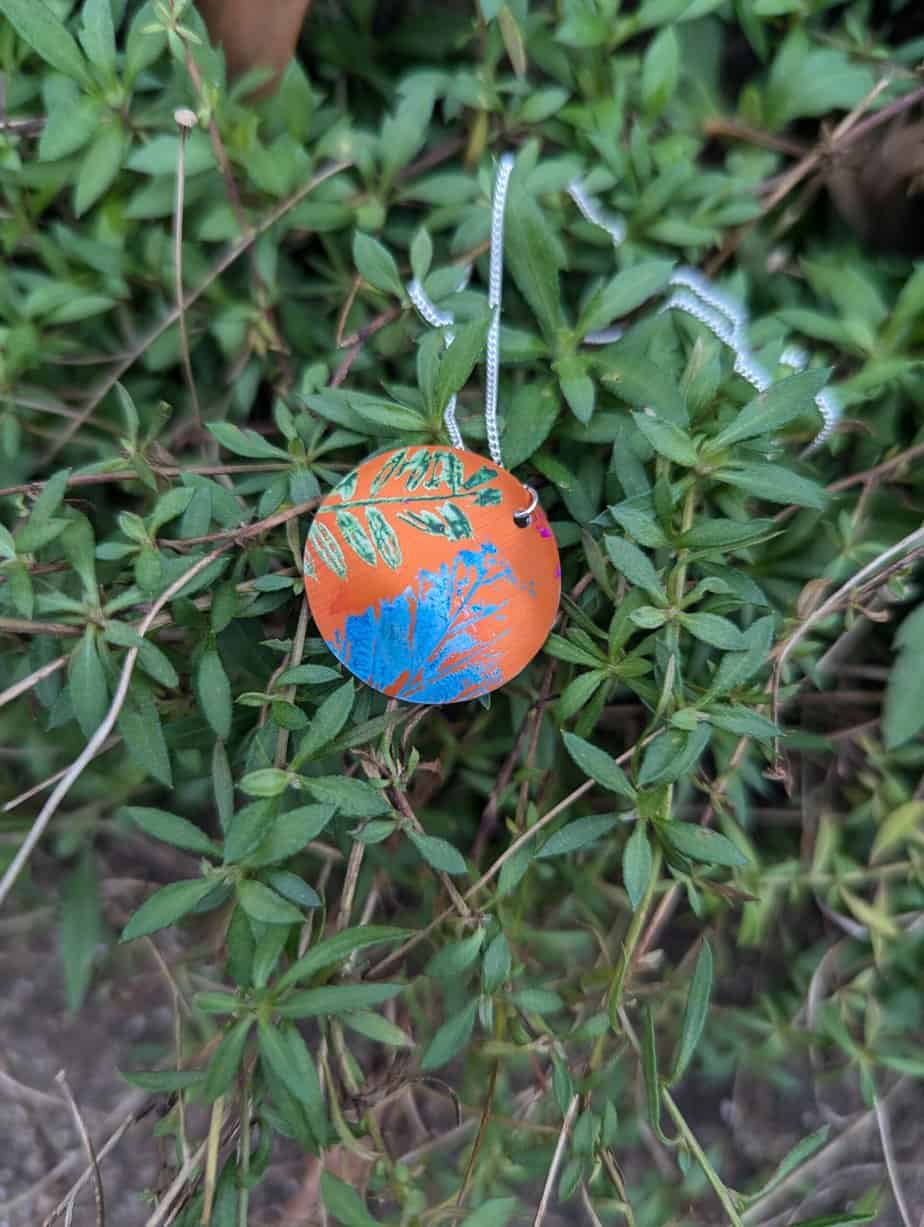 Orange Cuillin Wildflower Pendant - handmade by Lus Na Cuillin (view 5)