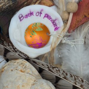 Orange Cuillin Wildflower Pendant - handmade by Lus Na Cuillin (view 4)