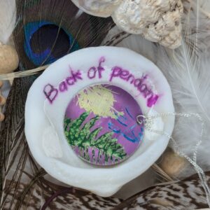 Purple Wildflower Pendant - handmade by Lus Na Cuillin (view 4)