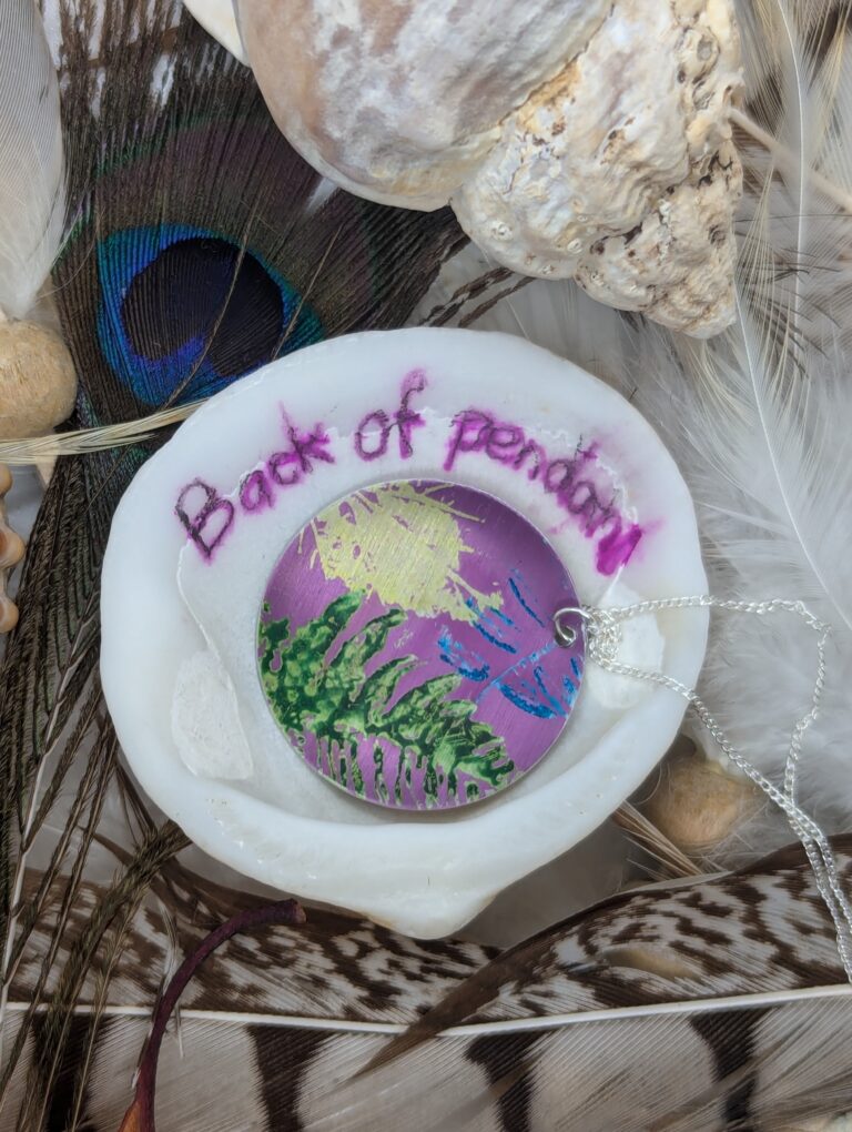 Purple Wildflower Pendant - handmade by Lus Na Cuillin (view 4)