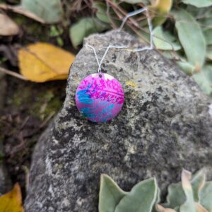 Purple Wildflower Pendant - handmade by Lus Na Cuillin (view 2)