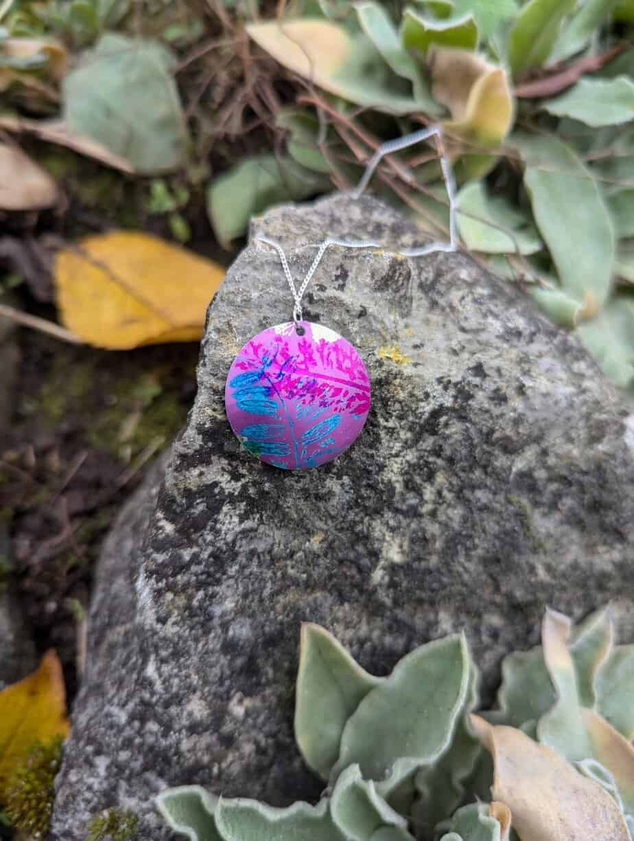 Purple Wildflower Pendant - handmade by Lus Na Cuillin (view 2)