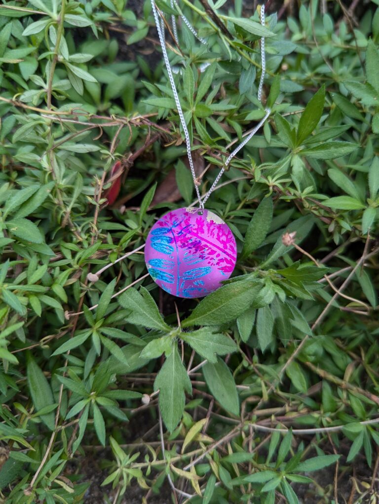 Purple Wildflower Pendant - handmade by Lus Na Cuillin
