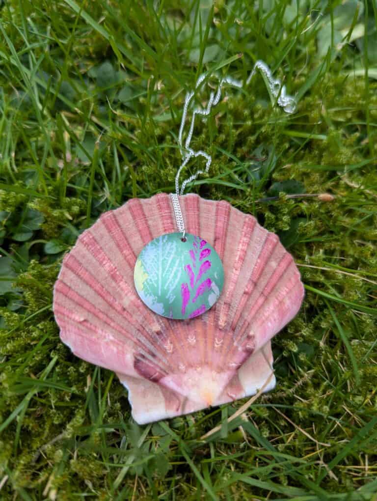 Green Wildlfower Pendant.