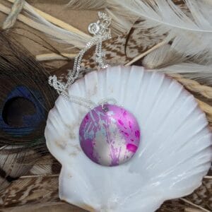 Purple Cuillin Wildflower Pendant - handmade by Lus Na Cuillin (view 2)