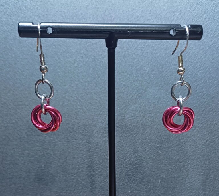 Pink Flower Earrings - handmade by Manatee Maille