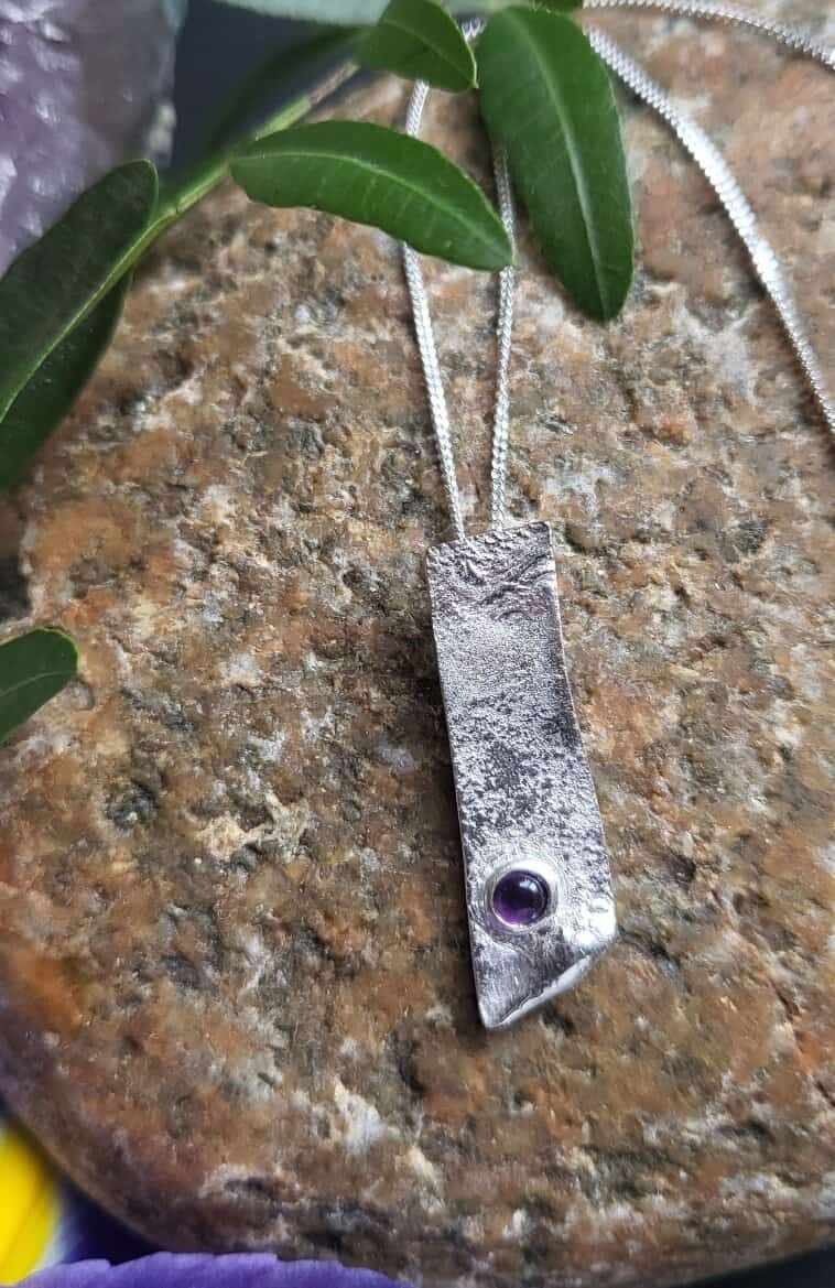 Heather Moor Amethyst Pendant - handmade by Loch Sealg Designs