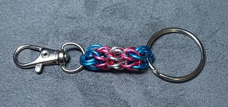Keyring - Trans flag - handmade by Manatee Maille