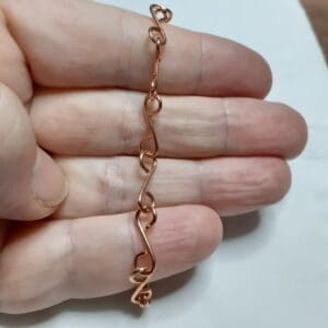 Copper S Wirewrap Bracelet - fits 6.25-6.75" Wrist - handmade by Quiet Space Arts (view 3)