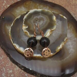 Smokey Quartz, Earrings, Rose Gold Plated, gift for her - Image 5