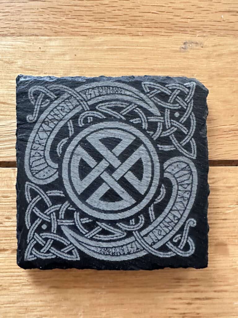 Knotwork runes slate coaster