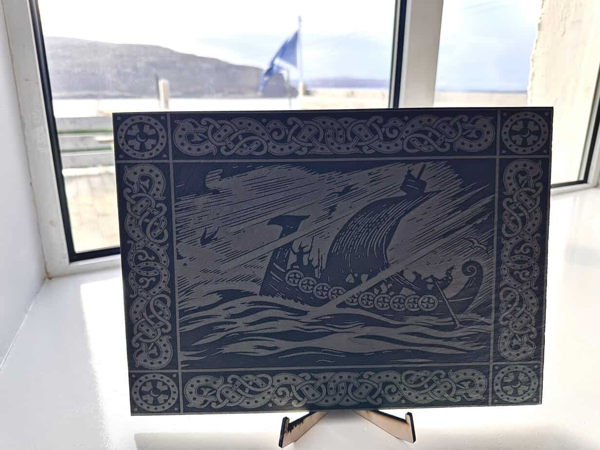 Viking Longship Engraved Slate Placemat 35cm x 25cm - Image 2