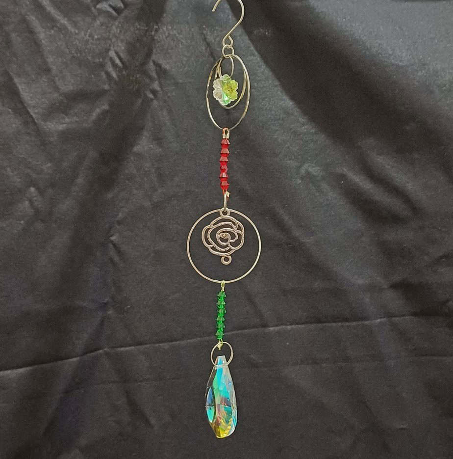 Rose Suncatcher - handmade by Manatee Maille