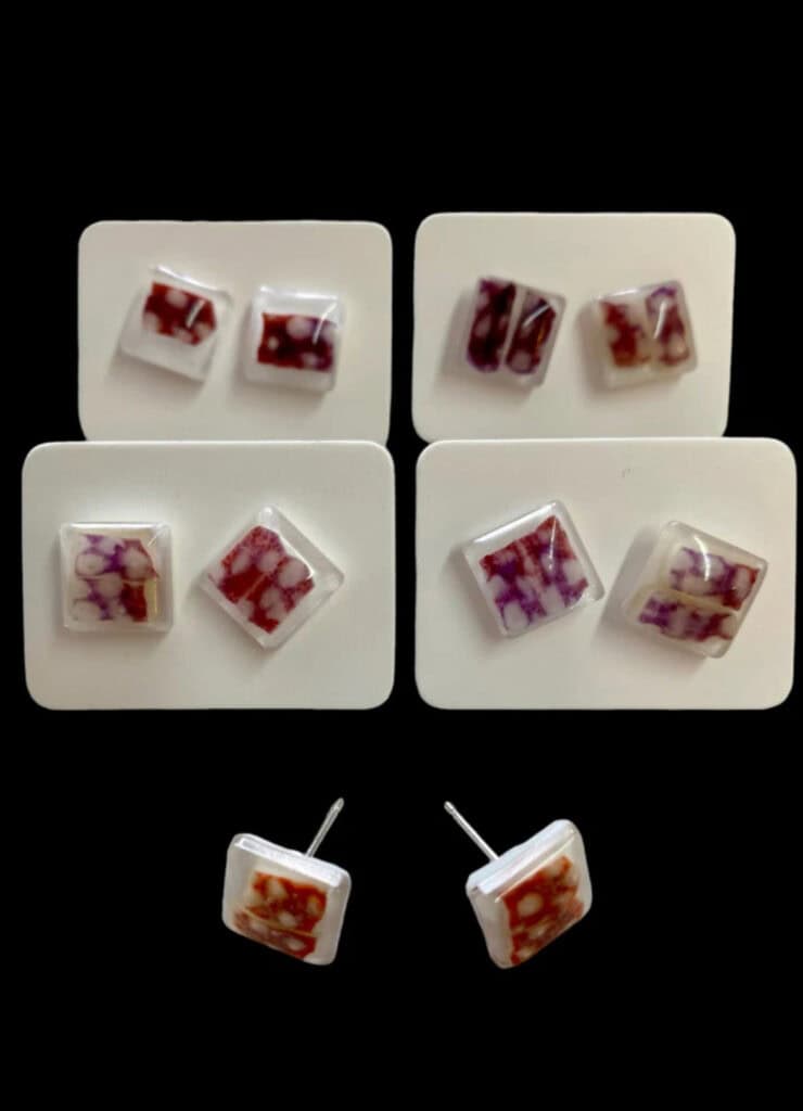 Sea urchin shell studs. - handmade by Sarah Kay Arts (view 2)