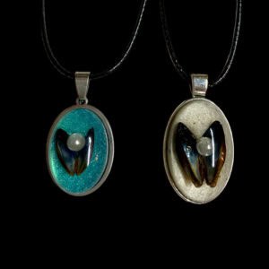 Mussel shell pendants from Shetland. - handmade by Sarah Kay Arts (view 4)
