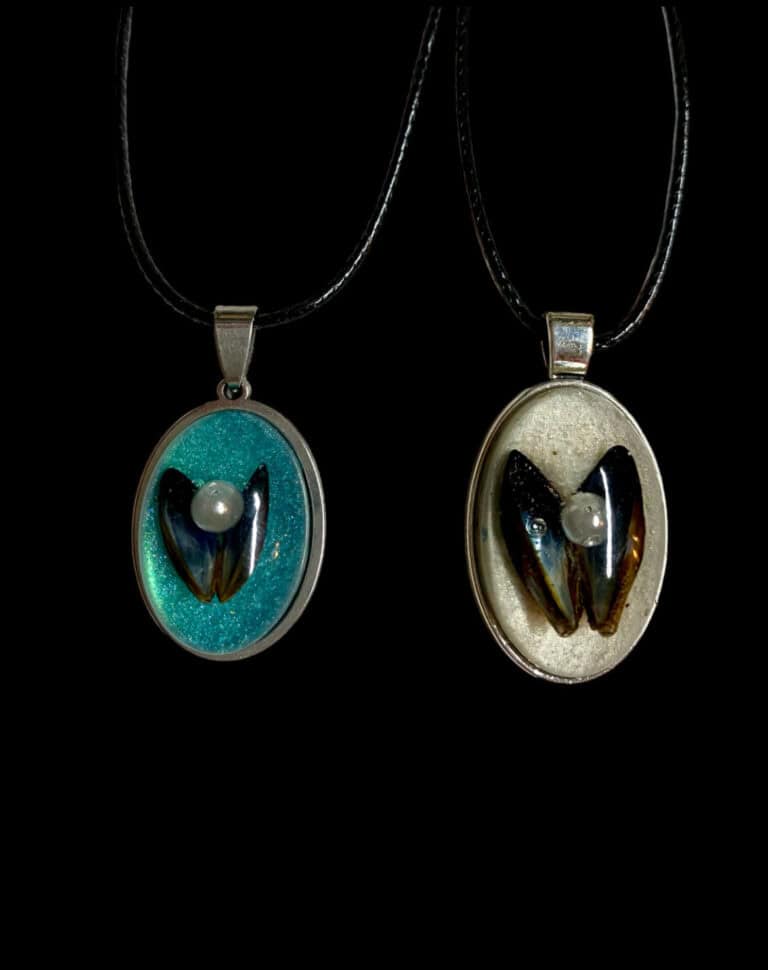 Mussel shell pendants from Shetland. - handmade by Sarah Kay Arts (view 4)