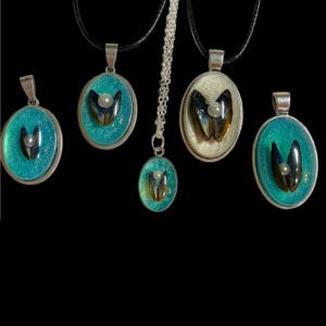 Mussel shell pendants from Shetland. - handmade by Sarah Kay Arts (view 5)