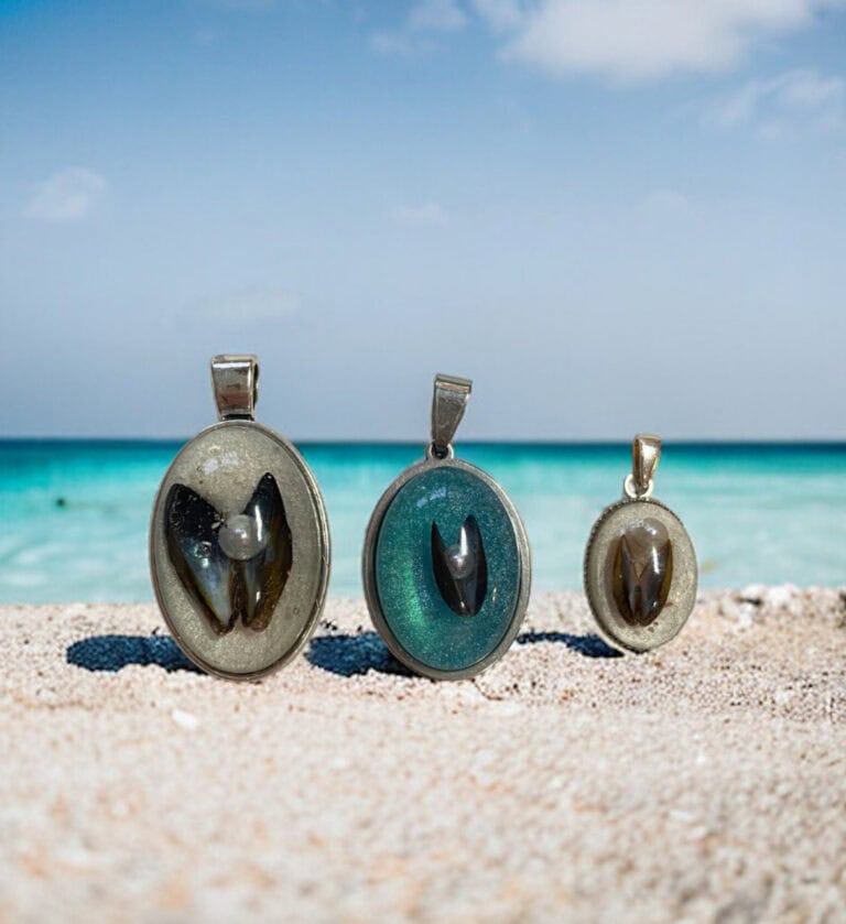 Mussel shell pendants from Shetland. - handmade by Sarah Kay Arts