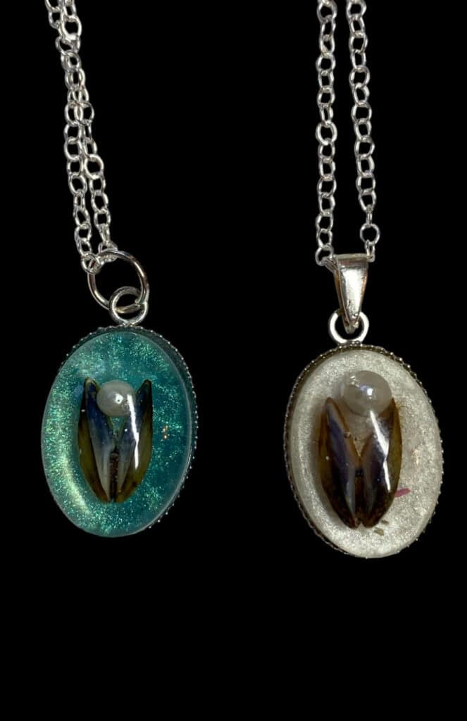 Mussel shell pendants from Shetland. - handmade by Sarah Kay Arts (view 8)