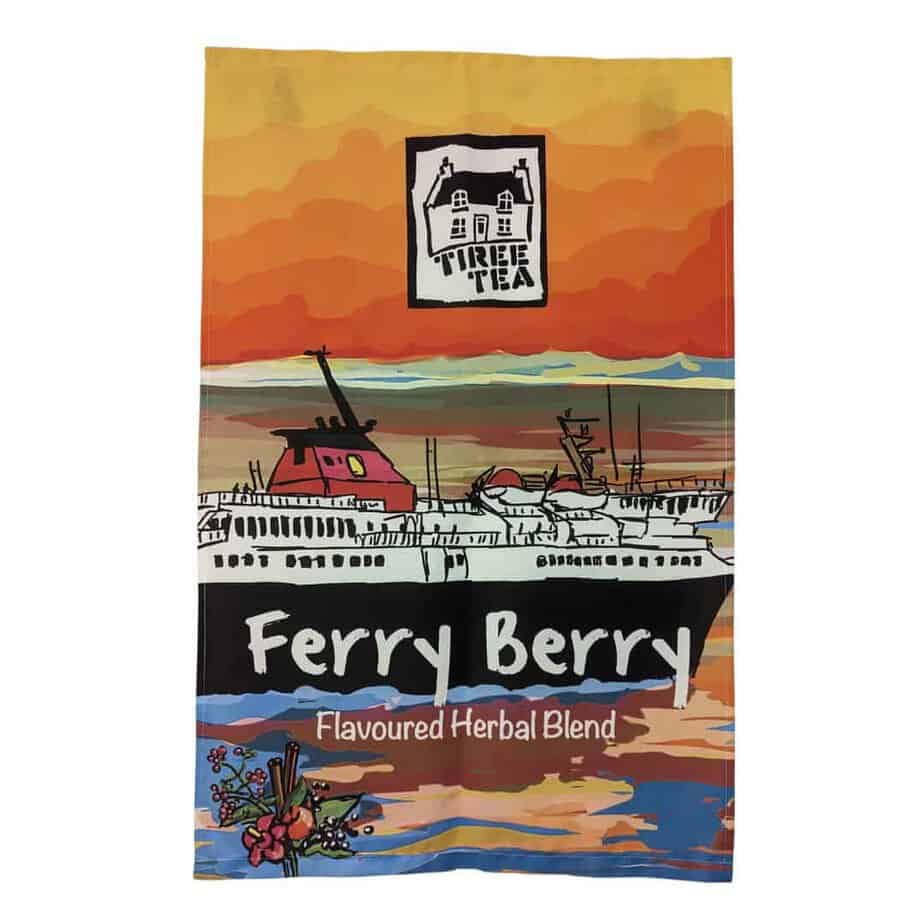 Ferry Berry Tea Towel - handmade by Tiree Tea