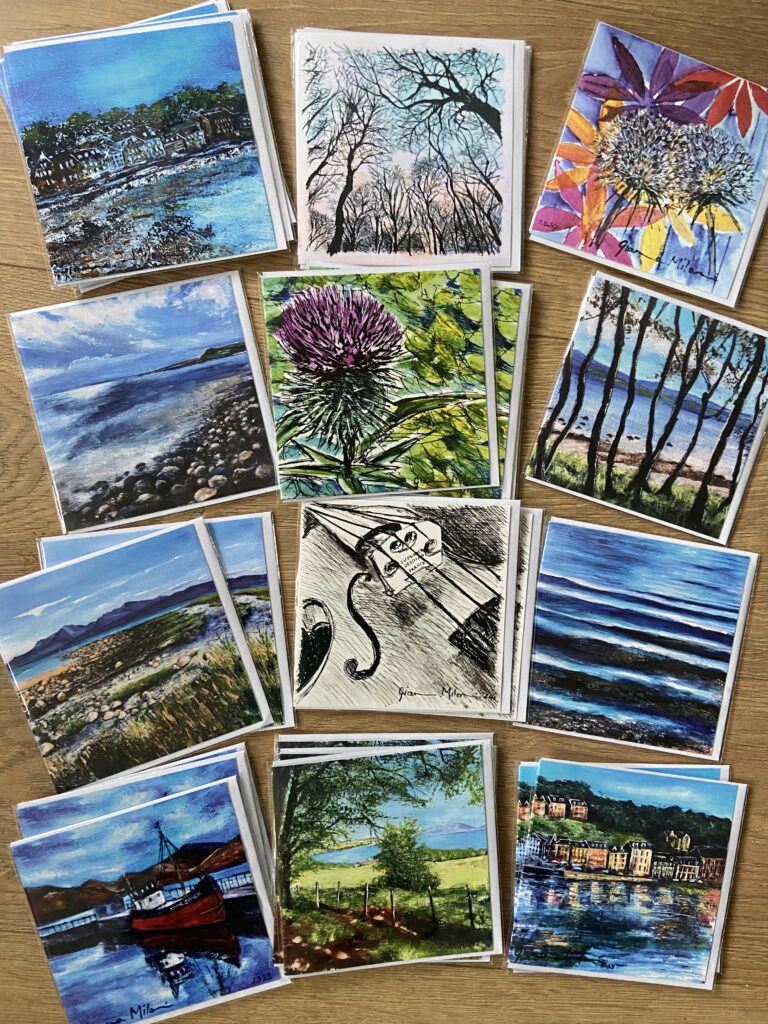Square Greetings Cards - handmade by GiannaMilaniArt (view 2)