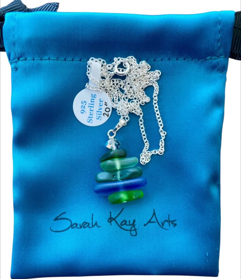 Shetland sea glass stack pendant