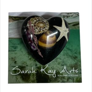 Chunky love heart beach brooch, resin jewellery from Shetland. - handmade by Sarah Kay Arts (view 8)