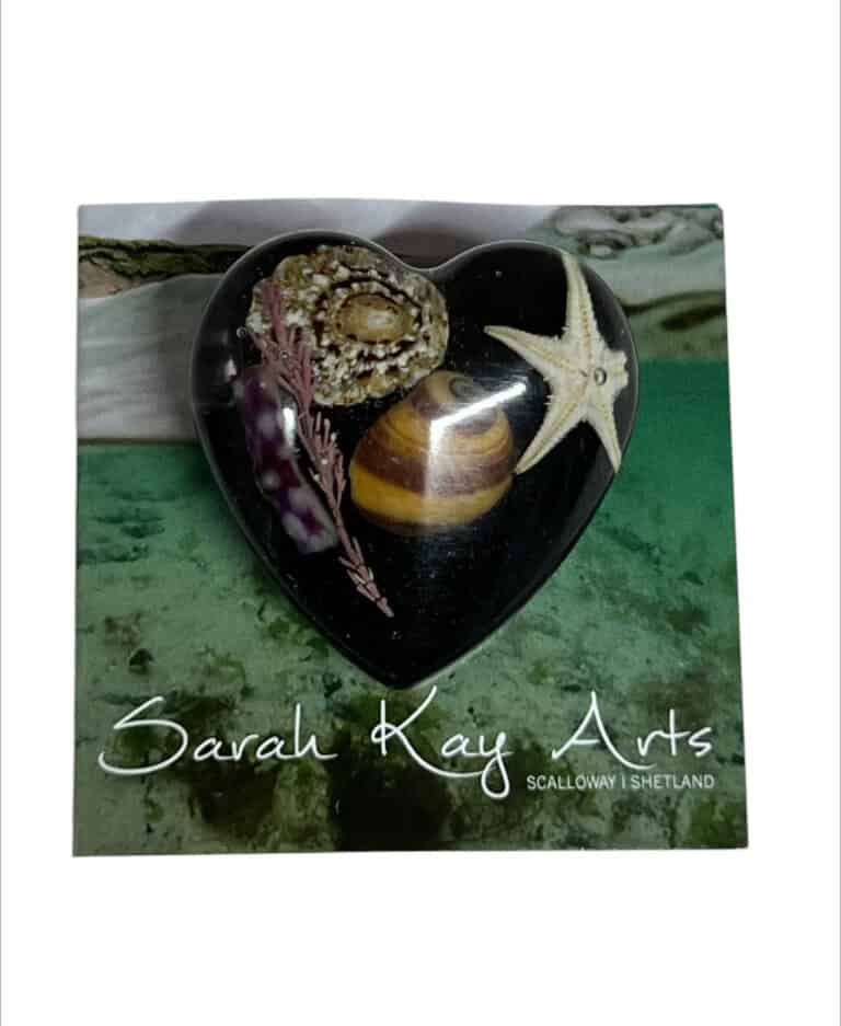 Chunky love heart beach brooch, resin jewellery from Shetland. - handmade by Sarah Kay Arts (view 8)