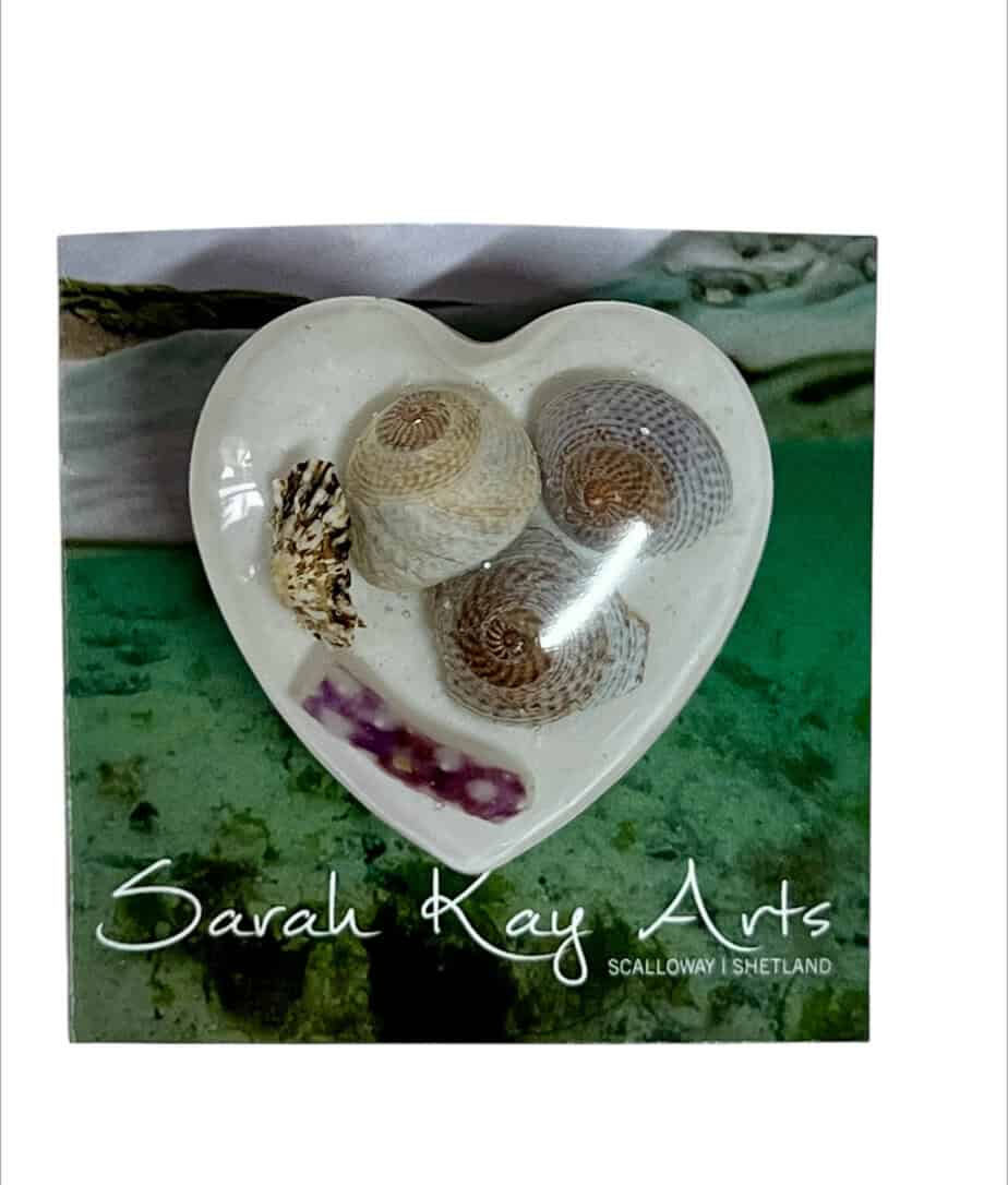 Chunky love heart beach brooch, resin jewellery from Shetland. - handmade by Sarah Kay Arts (view 7)