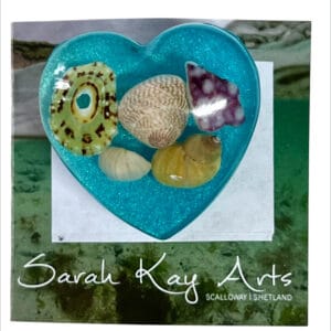 Chunky love heart beach brooch, resin jewellery from Shetland. - handmade by Sarah Kay Arts (view 6)
