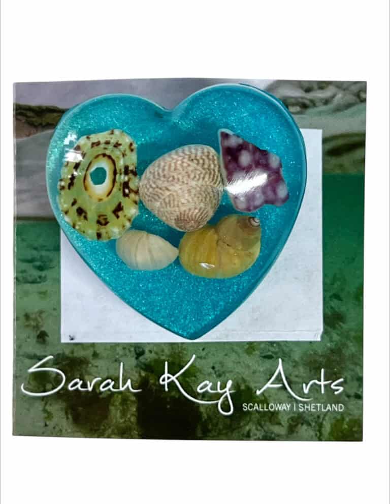 Chunky love heart beach brooch, resin jewellery from Shetland. - handmade by Sarah Kay Arts (view 6)