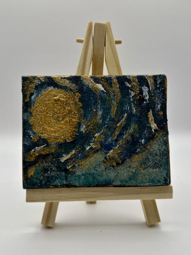 Wee Oil Painting - 'Moonshine' - handmade by Haar Bazaar