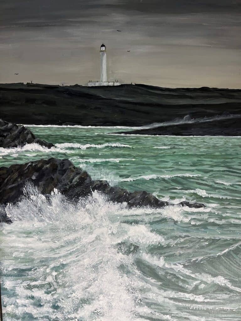 Rhinns Lighthouse painting