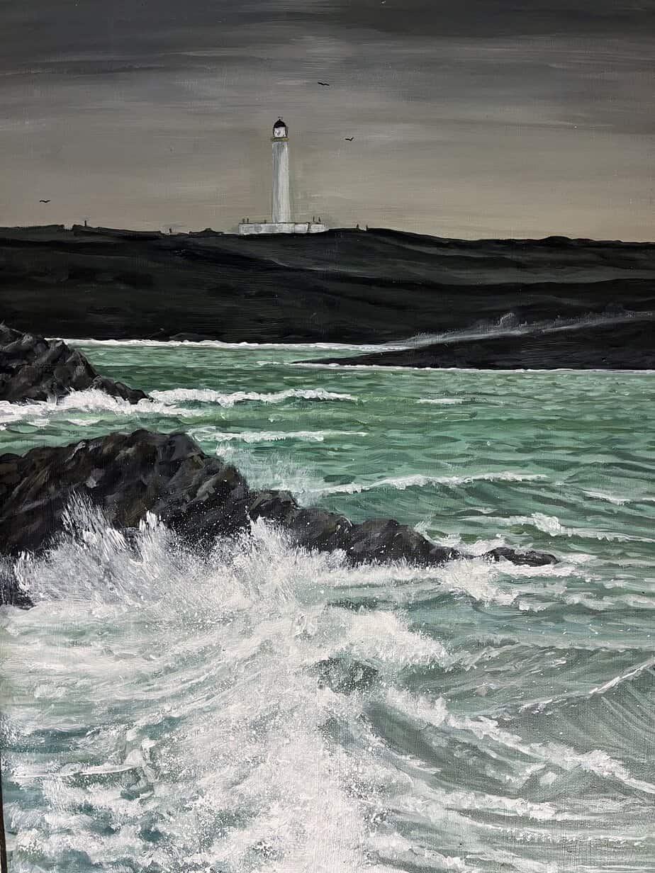 Rhinns Lighthouse painting - Image 2