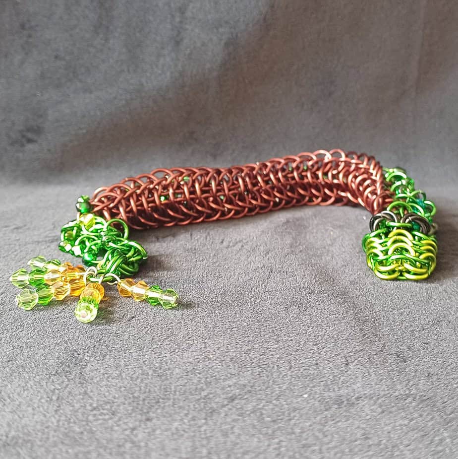Jewelled Serpent - Earth Elemental - handmade by Manatee Maille (view 2)