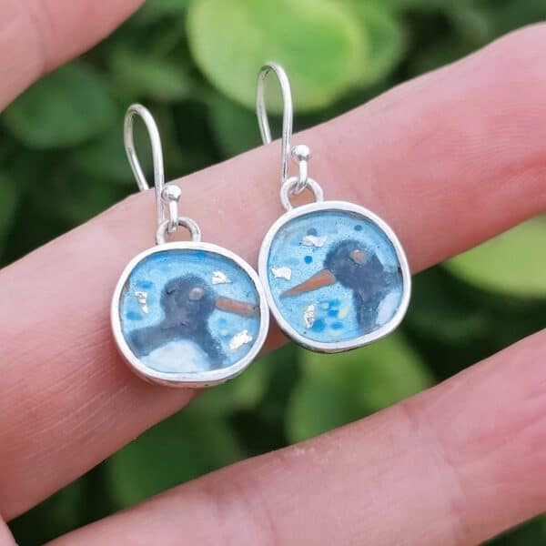 Oystercatcher drop earrings