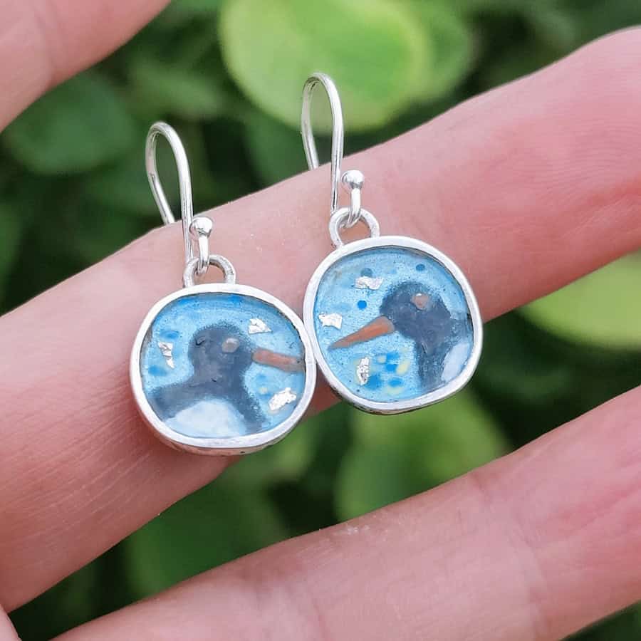 Oystercatcher drop earrings - Image 1