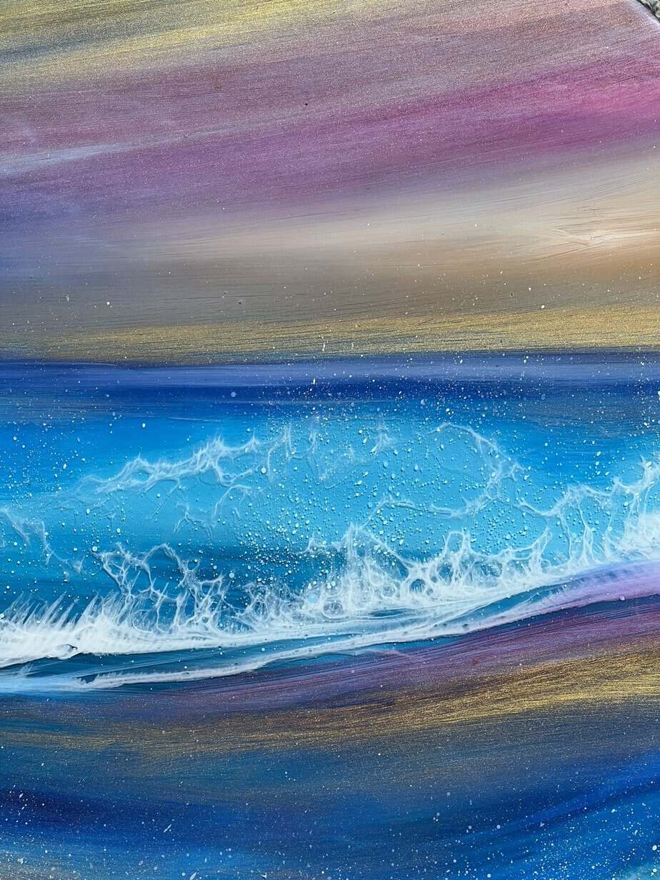 Summer Seascape artwork - handmade by Sarah Kay Arts (view 2)