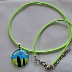 Standing Stones Hand Painted Glass Stone Pendant - handmade by Pretty Little Things Orkney (view 3)
