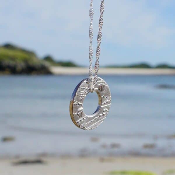 Memories of the Beach Blue Two Sided Pendant Blue - handmade by Drift Designs Mull (view 6)