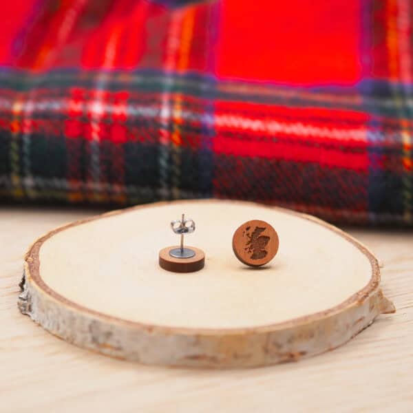 Scotland Map Wooden Earrings - handmade by The Crafting Croft (view 2)