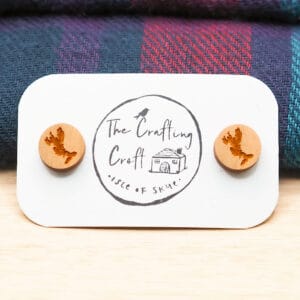 Isle of Skye Wooden Stud Earrings - handmade by The Crafting Croft