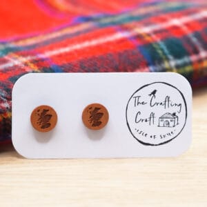 Scotland Map Wooden Earrings - handmade by The Crafting Croft (view 4)